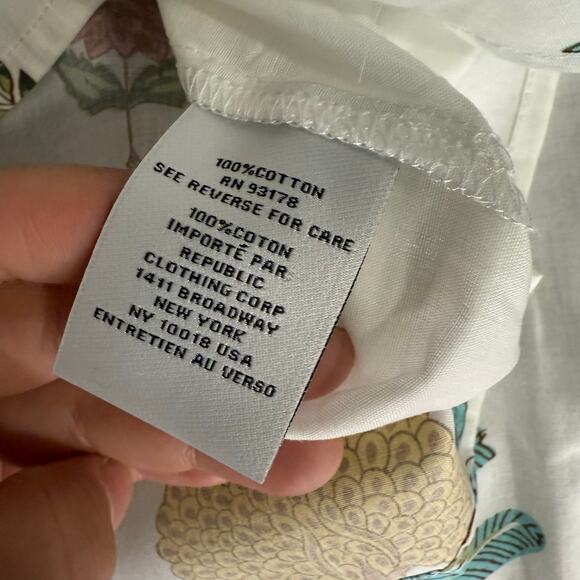 Edit Jason Wu Floral Notch Collar Button-Up Shirt, S Petite - Picture 4 of 4